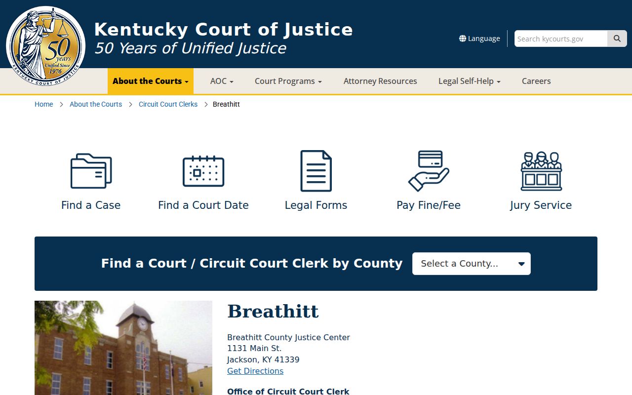 Breathitt County criminal court cases at the Justice Center