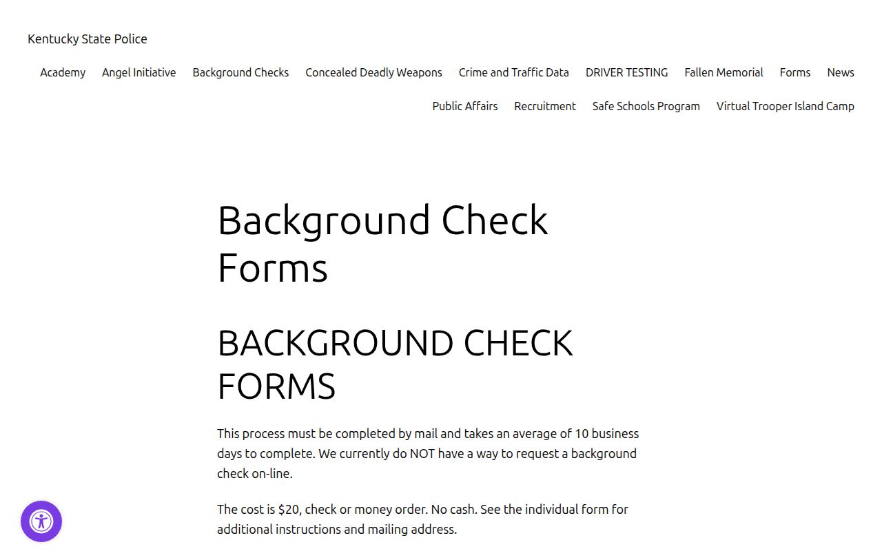 Breathitt County criminal record KSP form chooser