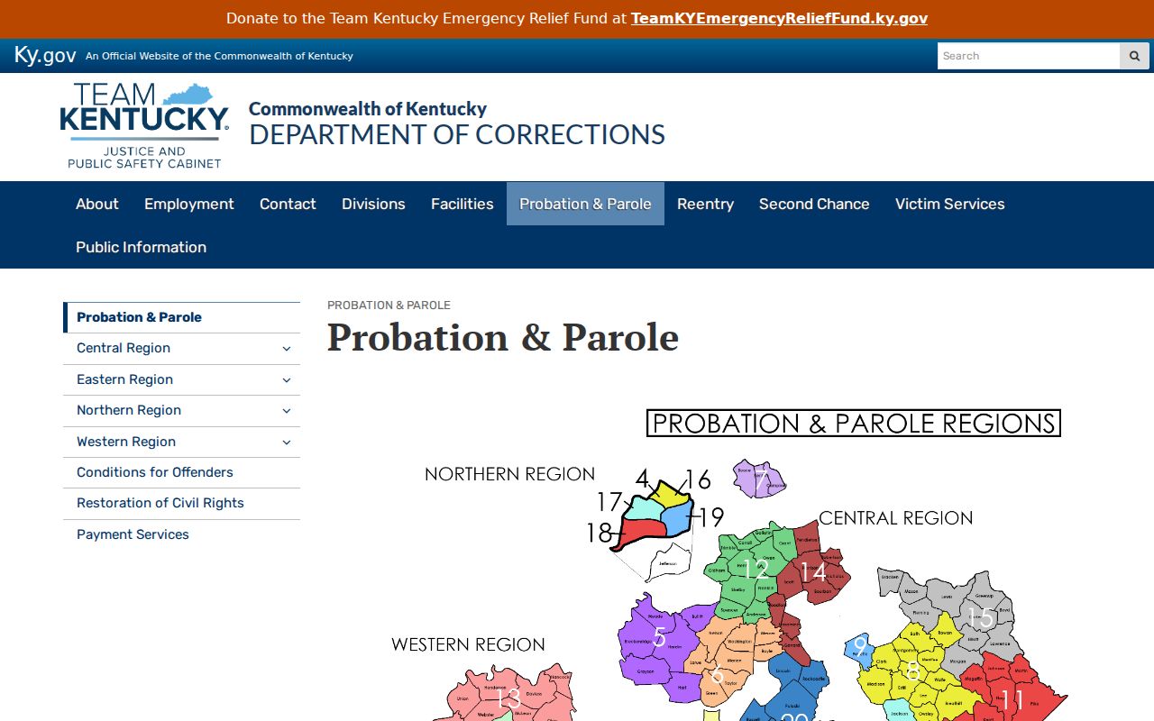 Breathitt County criminal history probation and parole records