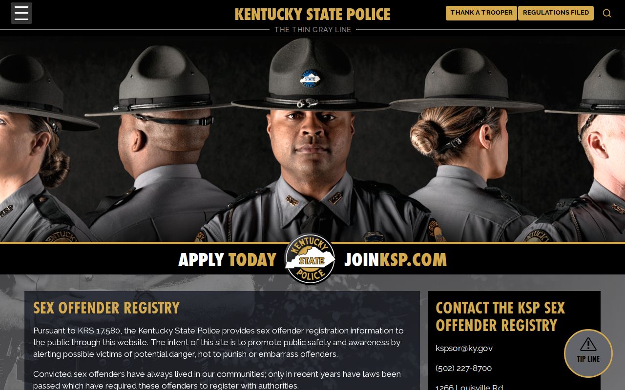 Breathitt County sex offender registry information from Kentucky State Police